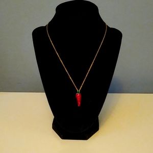 Kate Spade Rhinestone red pepper pendant necklace